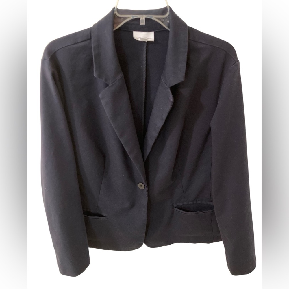 J Jill Essential Cotton Stretch Blazer Navy XL Petite